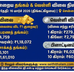 இன்றைய தங்கம், வெள்ளி விலை நிலவரம் (16-03-2026) - சென்னை.