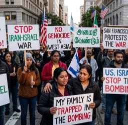 ஈரான் - இஸ்ரேல் போர்: அமெரிக்காவில் வெடித்த மக்கள் போராட்டம்!