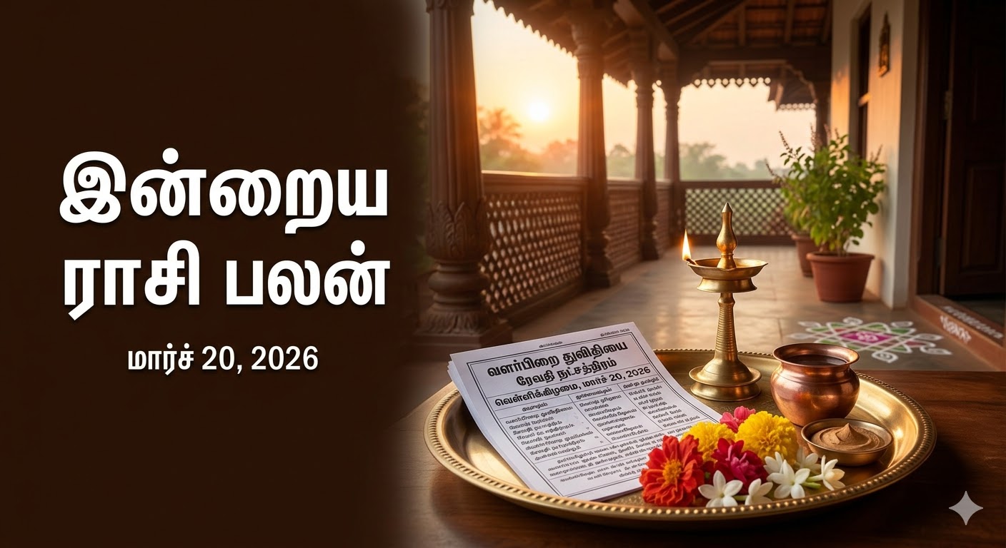 இன்றைய ராசி பலன் - 20/03/2026