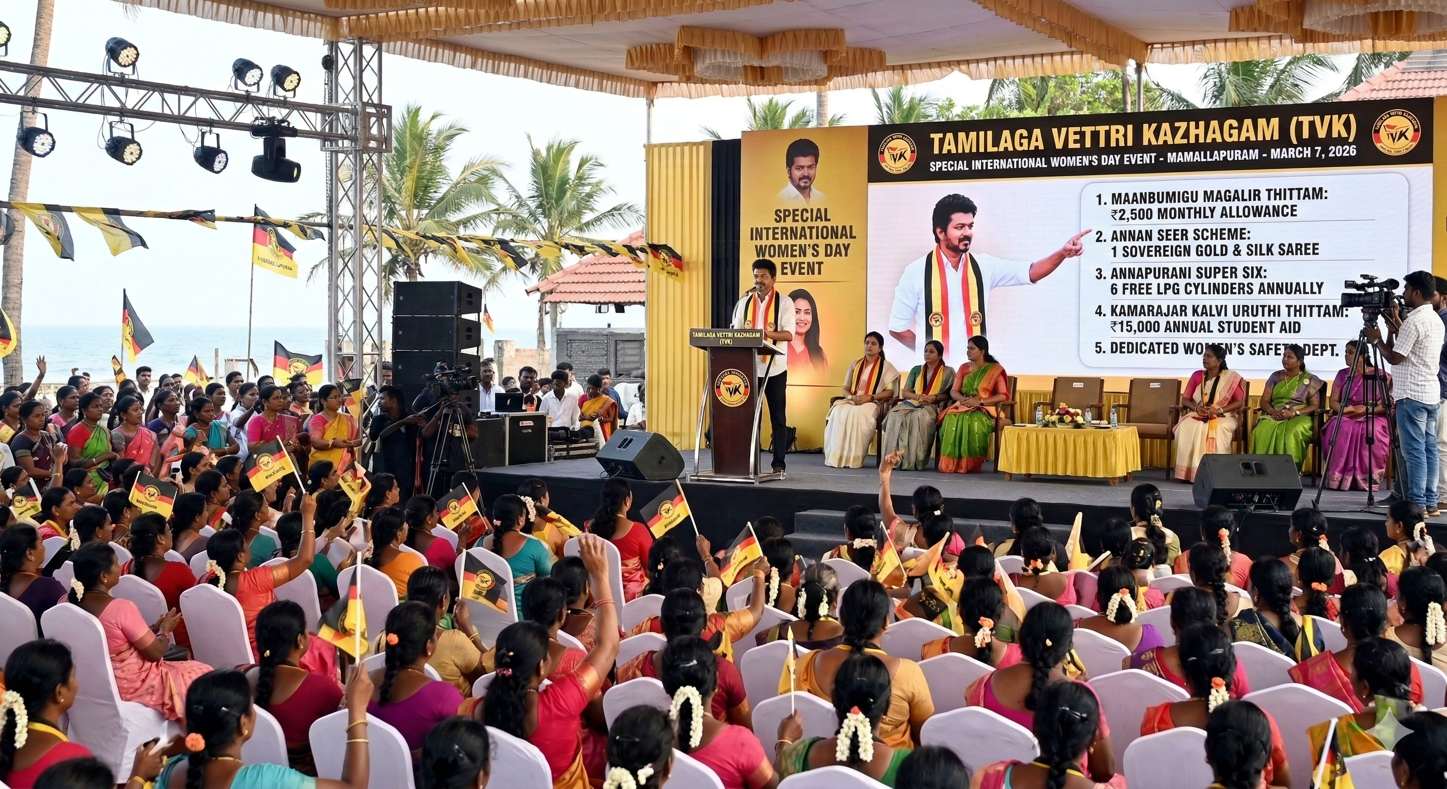 தவெக மகளிர் மாநாடு: விஜய் அறிவித்த அதிரடி 6 திட்டங்கள்!