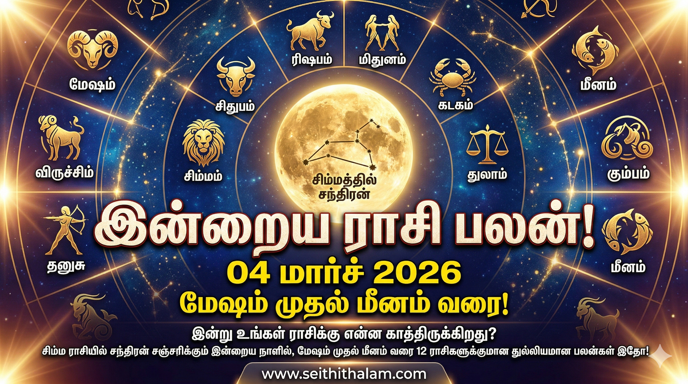 இன்றைய ராசி பலன்கள் (04-03-2026)