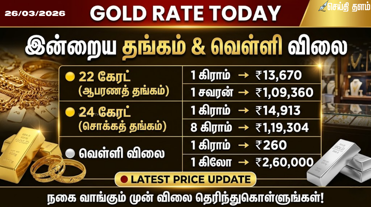 தங்கம் விலை அதிரடி உயர்வு! இன்று சவரன் ரூ.1.09 லட்சத்தைத் தாண்டியது!