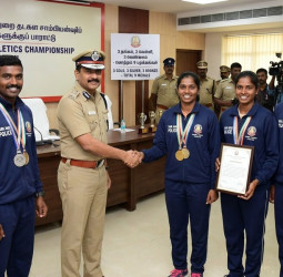 பஞ்சாபில் தமிழக போலீஸ், 9 பதக்கங்களுடன் திரும்பிய வீரர்களுக்கு டிஜிபி பாராட்டு!