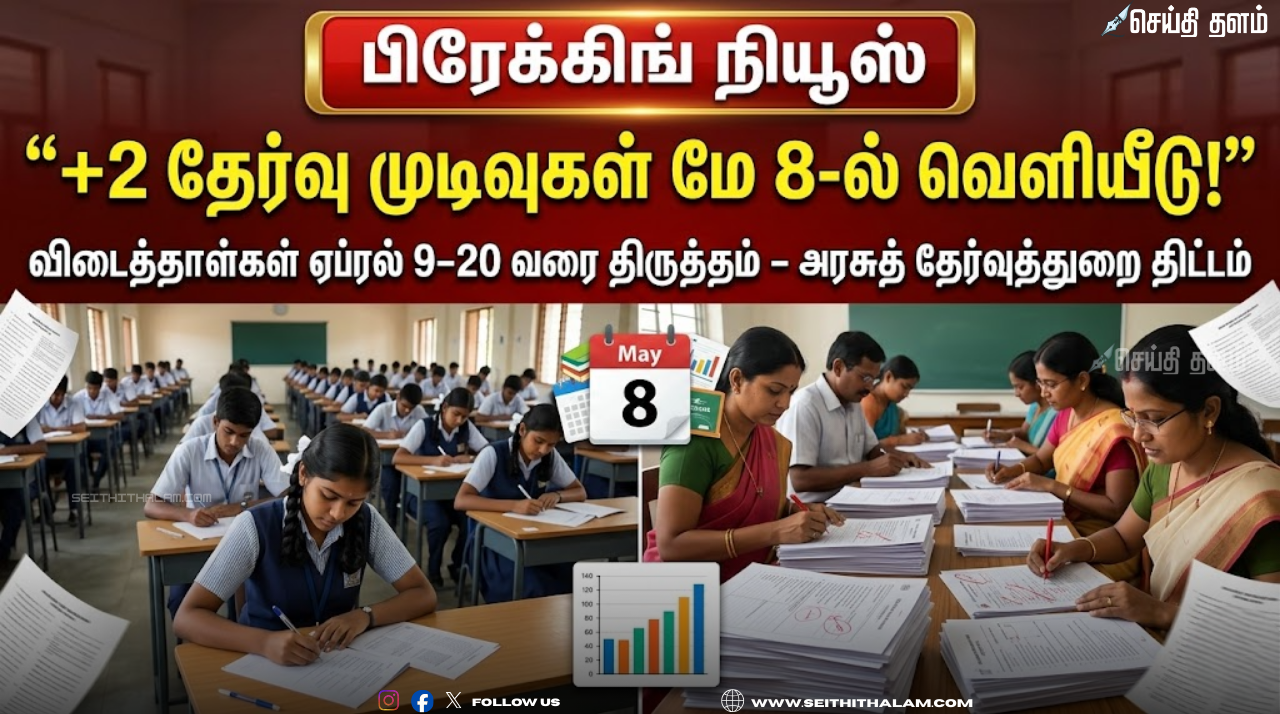 +2 தேர்வு முடிவுகள் மே 8-ல் வெளியீடு | தமிழகத்தில் பிளஸ் 2 பொதுத்தேர்வு விடைத்தாள்கள் ஏப்ரல் 9 முதல் 20 வரை திருத்தப்படும்