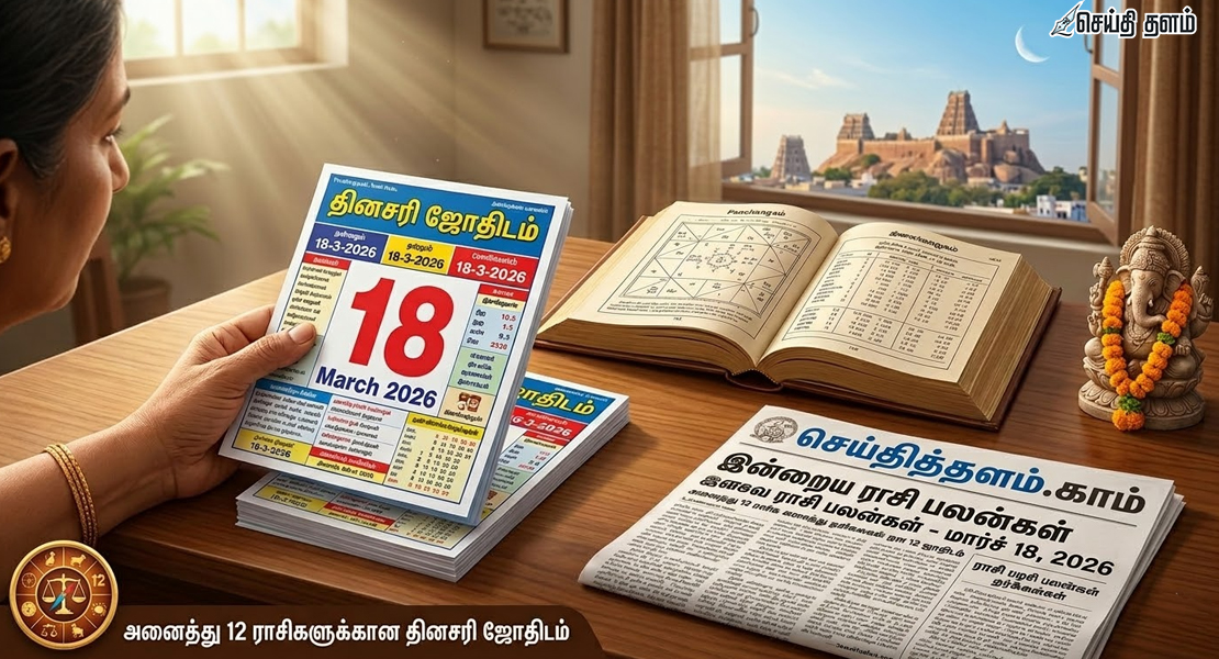 இன்றைய ராசி பலன் (18-03-2026) - 12 ராசிகளுக்கான பலன்கள்