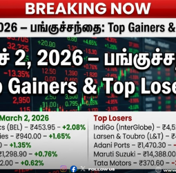 பங்குச்சந்தை லாபம் மற்றும் நஷ்டம் அடைந்த பங்குகள்: மார்ச் 3, 2026 நிலவரம்
