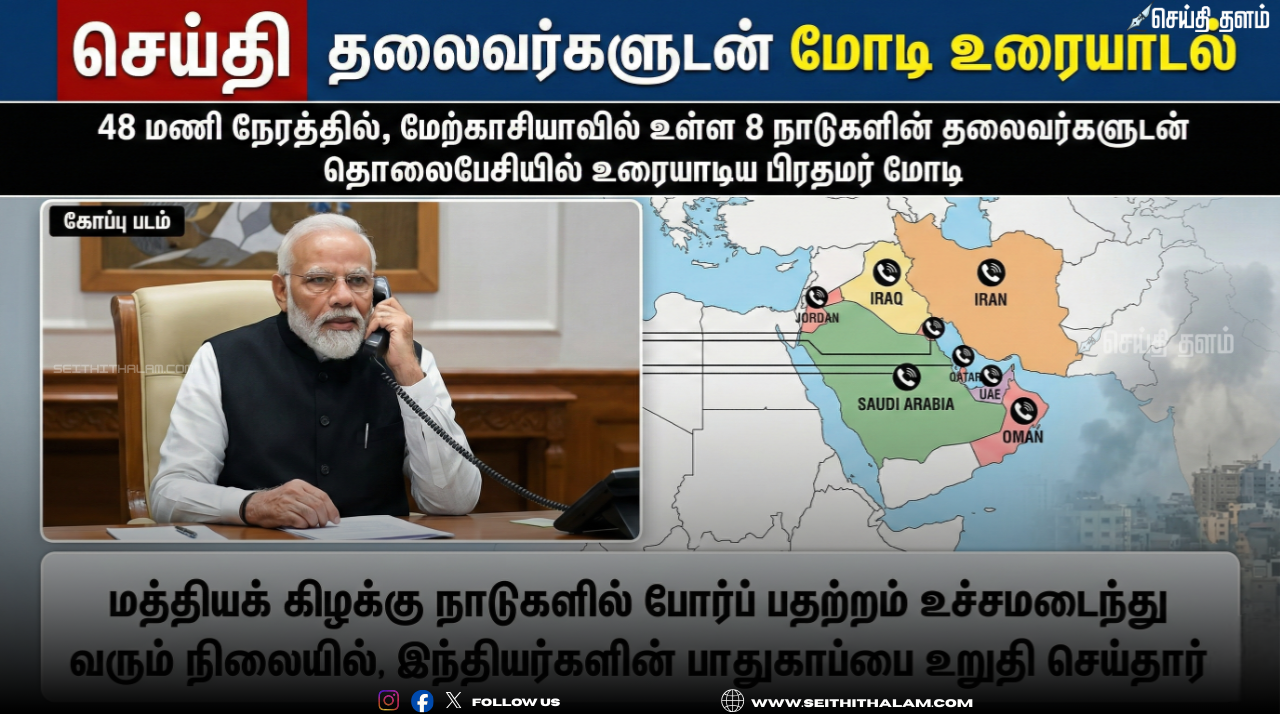 மேற்காசியப் போர் பதற்றம்: 8 நாடுகளின் தலைவர்களுடன் பிரதமர் மோடி அவசர ஆலோசனை!