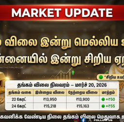 தங்கம் மற்றும் வெள்ளி விலை நிலவரம் (மார்ச் 20, 2026) சென்னையில் இன்று மெல்லிய ஏற்றம்!