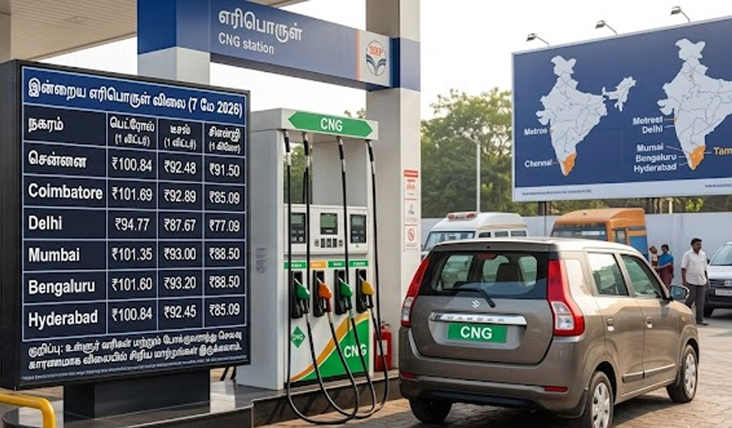 இன்றைய பெட்ரோல், டீசல், CNG விலை நிலவரம் (7 மே 2026): உங்கள் ஊரில் விலை ஏறியதா?