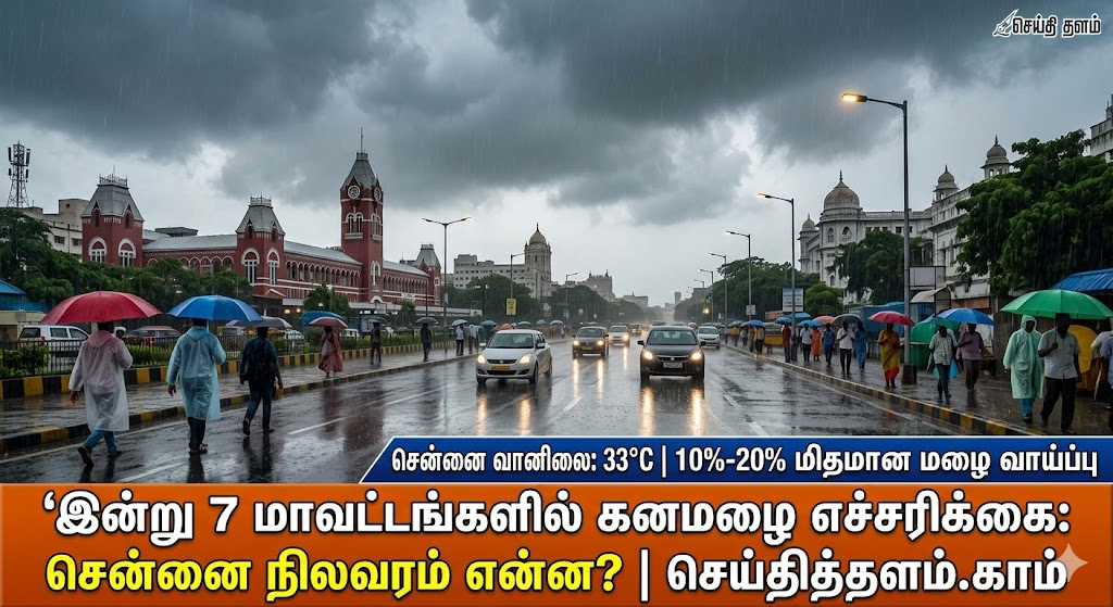 உஷார்! இன்று 7 மாவட்டங்களில் வெளுத்து வாங்கப்போகும் கோடை மழை: சென்னை நிலவரம் என்ன?