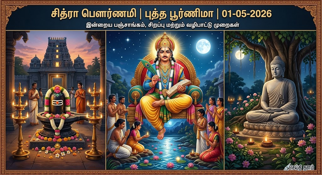 சித்ரா பௌர்ணமி 2026: இன்றைய பஞ்சாங்கம் மற்றும் வழிபாடு