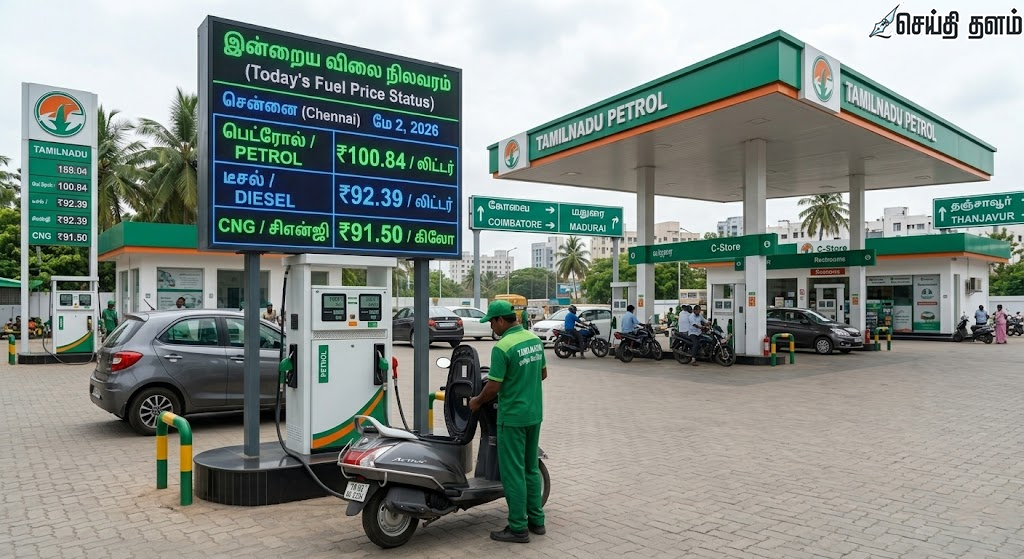 இன்றைய பெட்ரோல், டீசல் விலை: மே 2, 2026 நிலவரம்