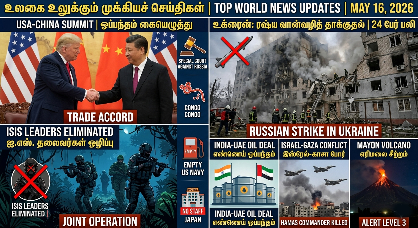 உலகை உலுக்கும் 10 முக்கிய செய்திகள்: அதிர்ந்த அமெரிக்கா, ரஷ்யா!